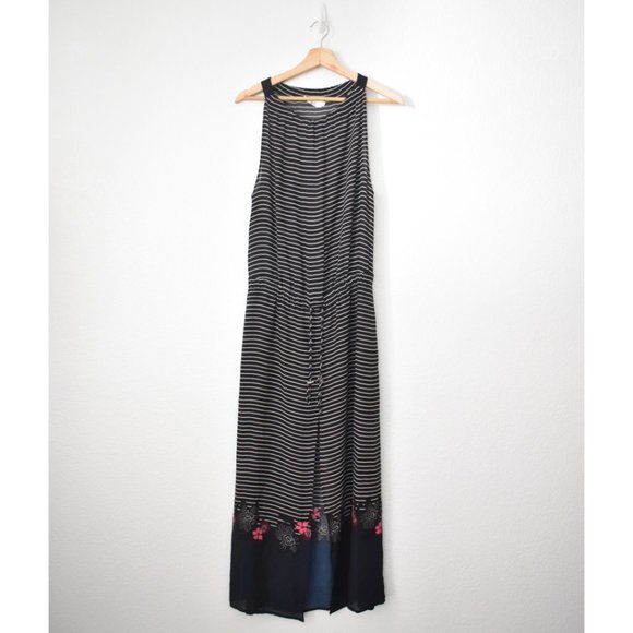 A.L.C Silk Striped Halter Neck Maxi Dress - Picture 3 of 14